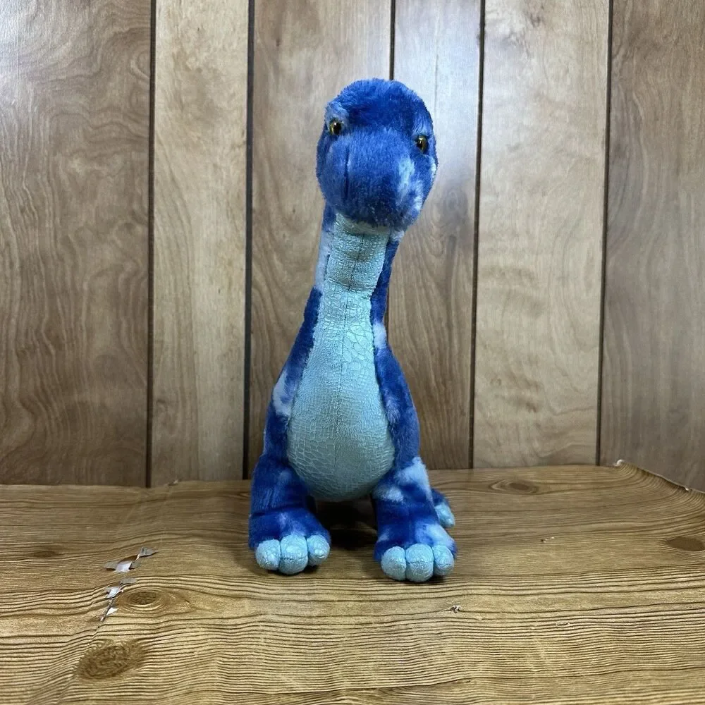 Aurora Blue Dinosaur Plush 14”‎ Stuffed Brontosaurus Sauropod Soft Toy